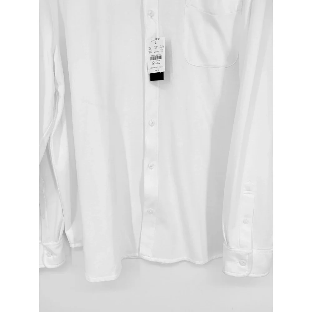 NWT‎ XXL J.Crew Men's Performance Knit Oxford Shirt White